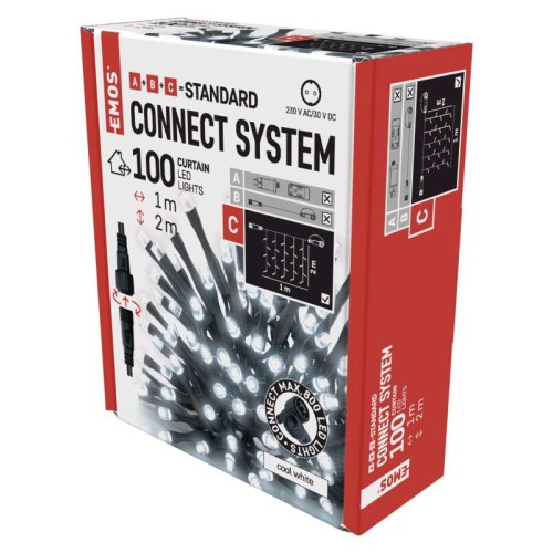 TENDA LUMINOSA 100 LED LUCE FREDDA H...