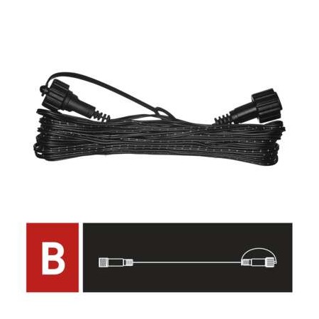 CAVO PROLUNGA ALIMENTAZIONE CONNECT SYSTEM 10MT NERO INTERNO ESTERNO EMOS D1ZB01