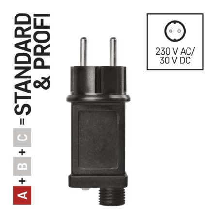 Alimentatore per luci natalizie CONNECT SYSTEM  STANDARD & PROFI nero con timer IP44 Emos D1ZB05