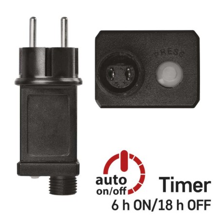 Alimentatore per luci natalizie CONNECT SYSTEM  STANDARD & PROFI nero con timer IP44 Emos D1ZB05