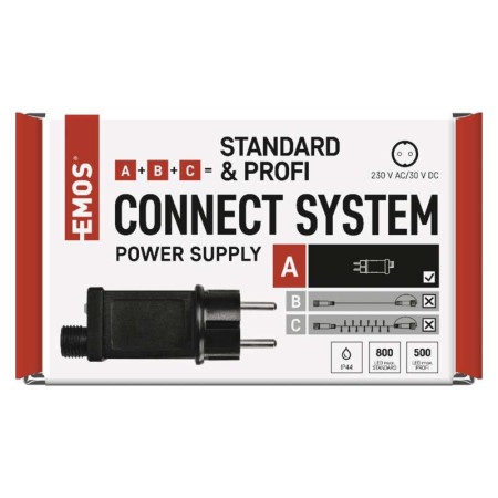 Alimentatore per luci natalizie CONNECT SYSTEM  STANDARD & PROFI nero con timer IP44 Emos D1ZB05