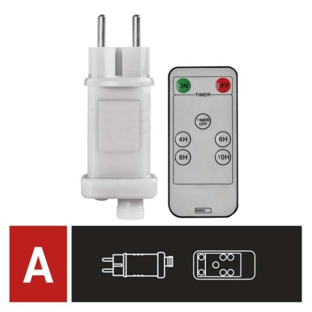 Alimentatore per luci natalizie CONNECT SYSTEM serie STANDARD & PROFI bianco c/teleconado IP44 EMOS D1ZW02