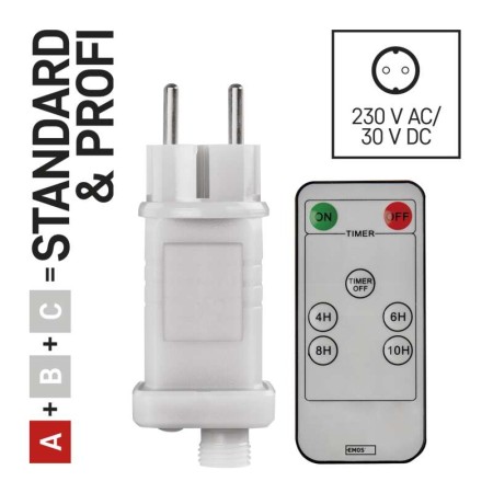 Alimentatore per luci natalizie CONNECT SYSTEM serie STANDARD & PROFI bianco c/teleconado IP44 EMOS D1ZW02