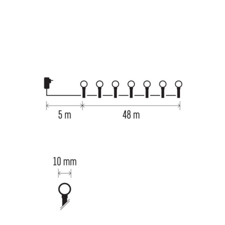 Catena Luminosa LED 480 CHERRY luce Fredda, 48mt, Timer, Esterno | Emos D5AC05