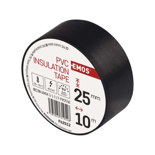 Nastro isolante 25x10mt nero 0,13...