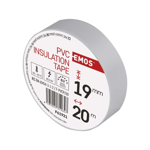 Nastro Isolante PVC Bianco 19mm x 20m...