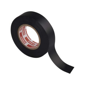 Nastro isolante PVC nero 19mm x 20m, spessore 0.13mm, autoestinguente e certificato CEI EN 60454.