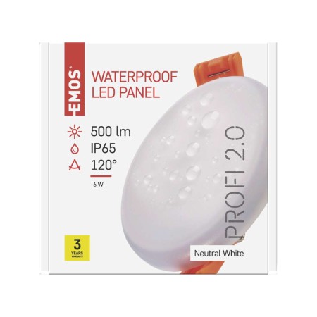 Pannello LED Rotondo Incasso Stagno 6W 4000K IP65 | EMOS ZV1112