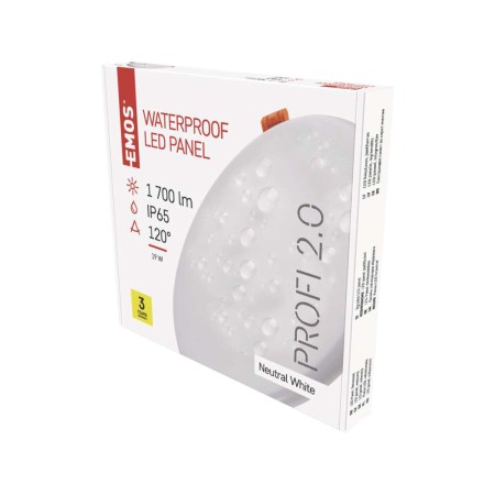 Pannello LED Rotondo da Incasso Stagno 19W 4000K IP65 | EMOS ZV1152
