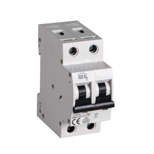 Interruttore automatico magnetotermico 10A 6KA 2 moduli KMB6-C10/2
