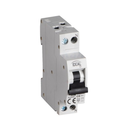 Interruttore automatico magnetotermico 6A 6kA 1P+N 1 modulo KMBN6-C6/1