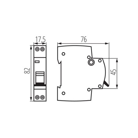 Interruttore automatico magnetotermico 6A 6kA 1P+N 1 modulo KMBN6-C6/1