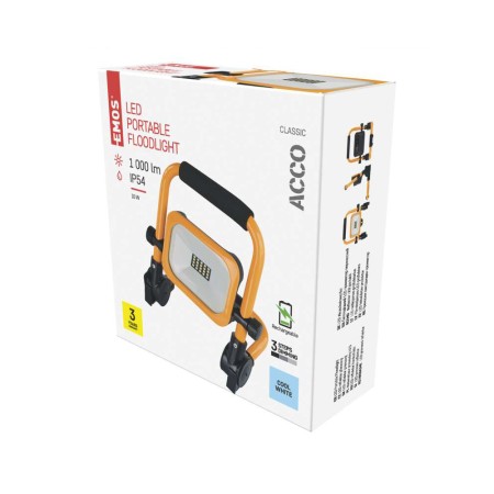 Faro LED portatile 10W 1000lm IP54 ricaricabile EMOS ACCO ZS2812
