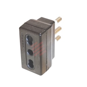 Adattatore Presa Bivalente Spina 10A Nero