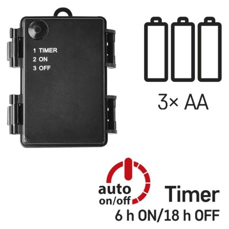Catena Luminosa LED 40 Luci Calde, 2.8mt A Batterie Timer, Esterno | Emos D4FW01