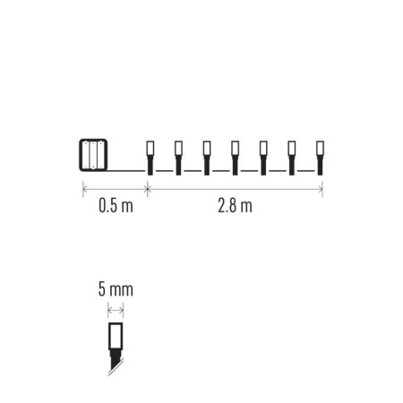 Catena Luminosa LED 40 Luci Calde, 2.8mt A Batterie Timer, Esterno | Emos D4FW01
