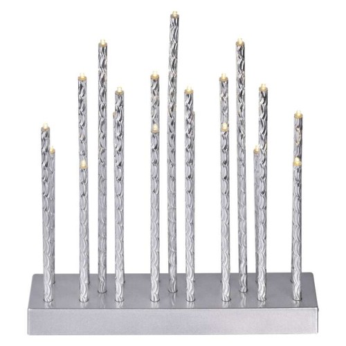 CANDELABRO 19 LED ARGENTO LUCE CALDA DA INTERNO 25X28.5 EMOS DCAW02