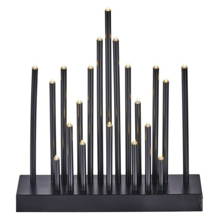 Candelabro 20 LED Nero Luce Calda da Interno 25x27.5 cm | Emos DCAW04