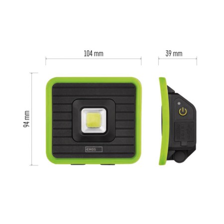 Lampada da Lavoro Ricaricabile EMOS P4539 - 1000 lm, Power Bank, Durata 17 Ore | EMOS P4539