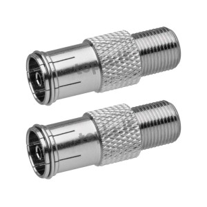 Adattatore Satellitare F Femmina a Connettore TV Maschio 2pz | EMOS R58522
