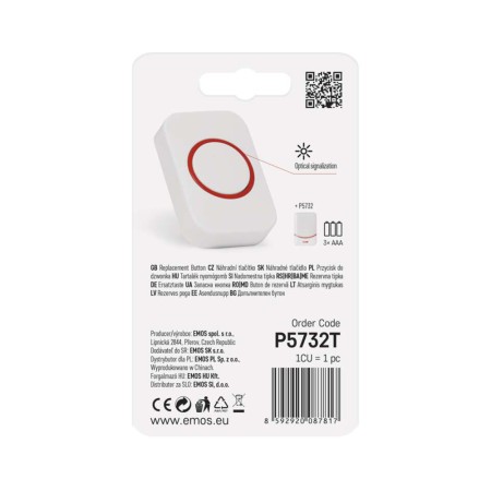 Pulsante Ricambio Campanello EMOS P5732T | Compatibile Serie P5733 | IP44