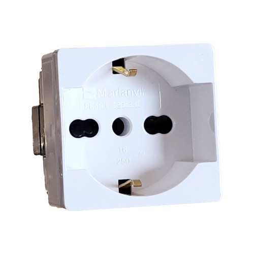 PRESA SCHUKO BIVALENTE COMPATIBILE GEWISS SYSTEM 8648.I