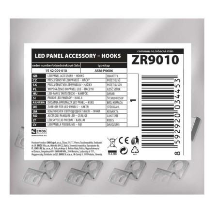 Ganci fissaggio a soffitto pannelli LED Maxxo E Proxo 60X60 4PZ Emos ZR9010