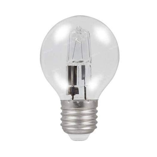 Lampadina alogena sfera E27 28W (40W), CRI 100, luce calda e dimmerabile