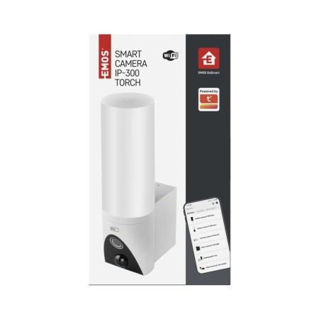 Lampada Telecamera Esterno WiFi EMOS GoSmart IP-300 TORCH Bianca: Sicurezza e Controllo Smart