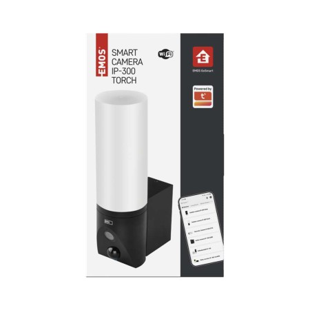 Lampada Telecamera Esterno WiFi EMOS GoSmart IP-300 TORCH Nera: Sicurezza e Controllo Smart