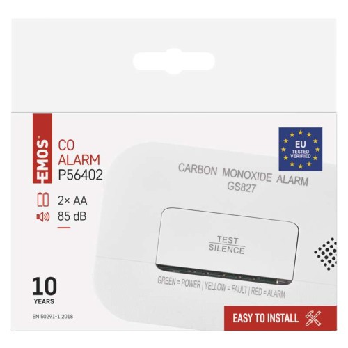 Confezione blister EMOS GS827 con logo CE e durata 10 anni