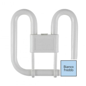 Lampada 2D 28W 4 pin GR10q luce fredda 6500K per plafoniere