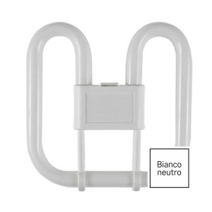 Lampada 2D 21W 4 pin GR10q luce naturale 4000K per plafoniere