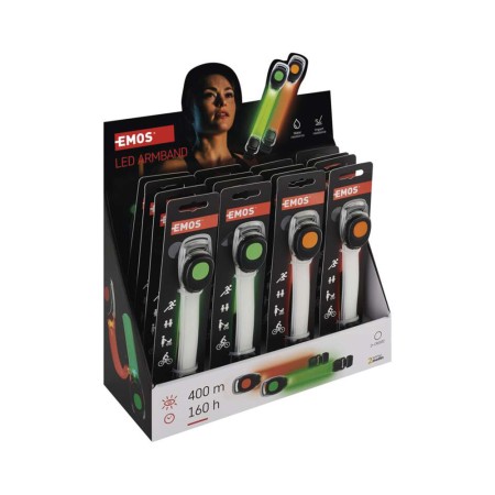 Braccialetti LED da Corsa - Espositore 16pz, Sicurezza e Stile | EMOS P4713