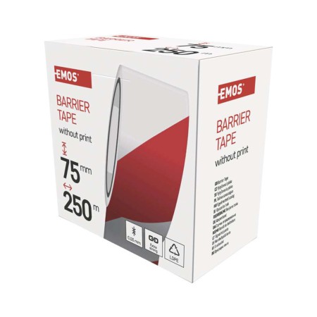 Nastro Segnaletico Bianco/Rosso 75mm x 250m - Alta Qualità | Emos F87525  Meta Descrizione