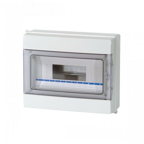 Centralino da Parete Stagno 6-12 Moduli IP65 con Sportello Trasparente Azzurrato | FAEG FG14512