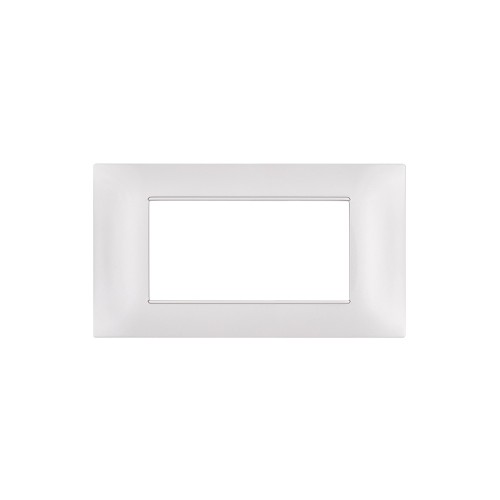 Placca 4 posti bianca tecnopolimero compatibile Plana - Mapam 6004-01