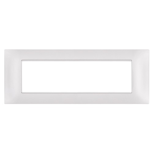 Placca 7 posti bianca tecnopolimero compatibile Plana - Mapam 6007-01