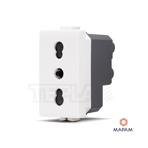 Presa bivalente 10/16A JOY compatibile Matix - Mapam 518B