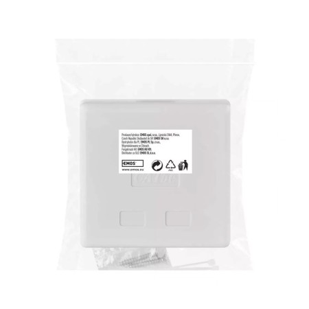 Presa di rete RJ45 doppia da parete CAT 5e Emos J0401
