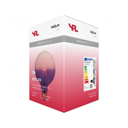 Lampadina LED Decorativa Viola Sfumata Globo D125 4W 140lm Dimmerabile