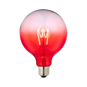 Lampadina LED globo D125 rossa sfumata, dimmerabile.