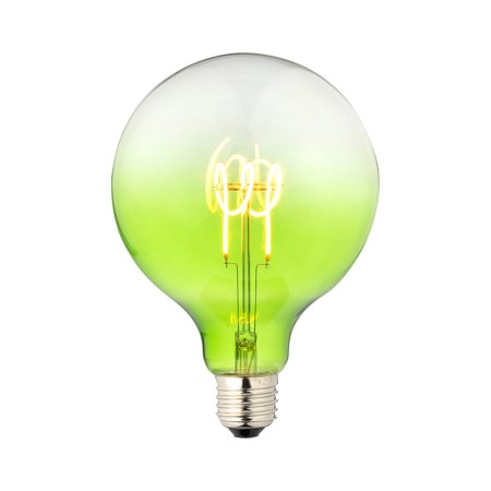 Lampadina LED globo D125 verde sfumata, dimmerabile.