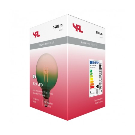 Lampadina LED Decorativa Verde Sfumata Globo D125 4W 140lm Dimmerabile