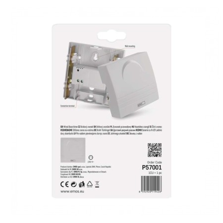 Campanello Due Toni DIN DON 230V | Suoneria Quadrata Bianca | EMOS P57001