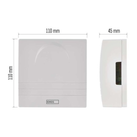 Campanello Due Toni DIN DON 230V | Suoneria Quadrata Bianca | EMOS P57001