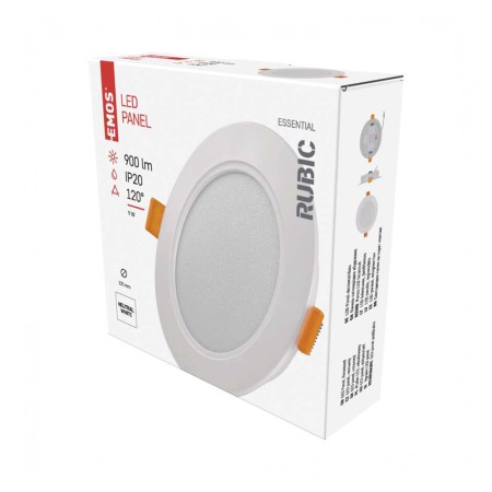 Pannello LED tondo incasso 9W 900lm 4000K RUBIC Emos ZD1432