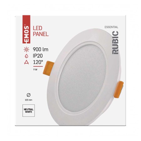 Pannello LED tondo incasso 9W 900lm 4000K RUBIC Emos ZD1432