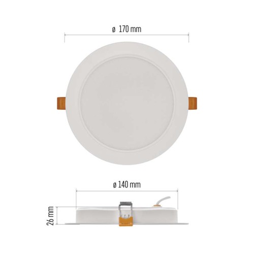 Pannello LED tondo incasso 18W 1800lm...