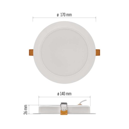 Pannello LED tondo incasso 18W 1800lm 4000K RUBIC Emos ZD1442